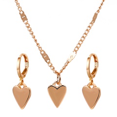 simple heart-shaped earrings necklace two-piece set wholesale Nihaojewelry