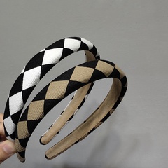 Stirnband, einfaches kariertes schwarz-weißes Stirnband, koreanische Version von Internet-Prominenten, Retro-Kopf bedeckung, Haarkarte