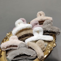 korean style plush solid color large catch clip wholesale nihaojewelry