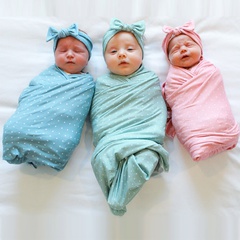 fashion baby swaddle rabbit ears hair band solid color baby wrapped blanket
