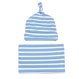 fashion gray blue stripe newborn baby swaddle hat wrap blanket suit wholesale nihaojewelrypicture17
