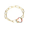 retro copper screw buckle heart bracelet necklace set wholesale Nihaojewelrypicture26