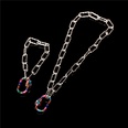 retro copper screw buckle heart bracelet necklace set wholesale Nihaojewelrypicture27