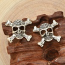 Halloween punk style diamond skull pendant earrings wholesale nihaojewelrypicture4