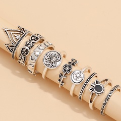 fashion crown lotus star rose combination multi-piece ring wholesale Nihaojewelry