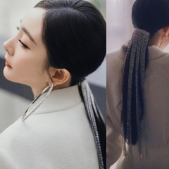 Korean style rhinestone chain long tassel ponytail hairpin wholesale nihaojewelry