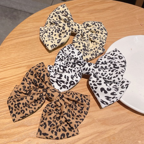 Korean style leopard print bow hairpin wholesale nihaojewelry's discount tags