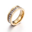 anillo de acero inoxidable chapado en oro de una sola fila de moda al por mayor Nihaojewelrypicture13