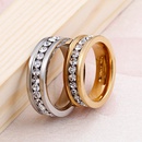 anillo de acero inoxidable chapado en oro de una sola fila de moda al por mayor Nihaojewelrypicture14