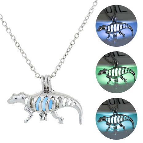 Halloween hollow dinosaur animal pendant fashion luminous necklace wholesale jewelry Nihaojewelry's discount tags