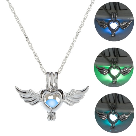 Halloween heart shape angel pendant luminous hollow necklace wholesale jewelry Nihaojewelry's discount tags