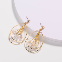 retro geometric drop shape pearl earrings wholesale Nihaojewelry