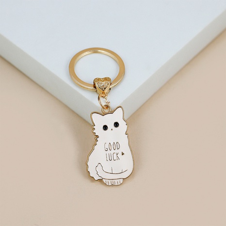simple alloy kitty pendant keychain wholesale Nihaojewelry's discount tags