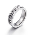 anillo de acero inoxidable chapado en oro de una sola fila de moda al por mayor Nihaojewelrypicture24