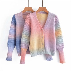 new knitted color stitching long-sleeved sweater wholesale Nihaojewelry