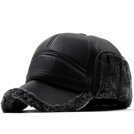 simple fashion solid color warm cotton leather hats wholesale nihaojewelry's discount tags