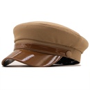 casual fashion PU leather solid color beret short brim cap wholesale nihaojewelrypicture12
