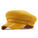 casual fashion PU leather solid color beret short brim cap wholesale nihaojewelrypicture14