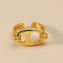 foreign trade retro personality golden open ring simple pig nose buckle trend titanium steel ringpicture6