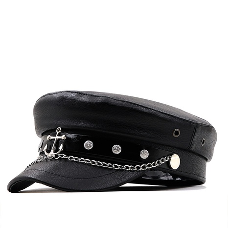 fashion pu leather chain octagonal hat wholesale Nihaojewelry's discount tags