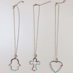 Simple color diamond geometric hollow necklace wholesale jewelry Nihaojewelry