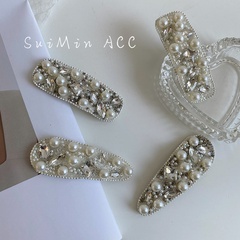 Pince à cheveux goutte d'eau en diamant perle coréenne en gros Nihaojewelry