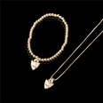 Simple Geometric Evil Eye Triangle Copper Zircon Bead Bracelet Necklace Set Wholesale Nihaojewelrypicture21