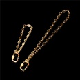 fashion vintage pig nose chain stitching micro zircon copper necklace bracelet set wholesale nihaojewelrypicture23