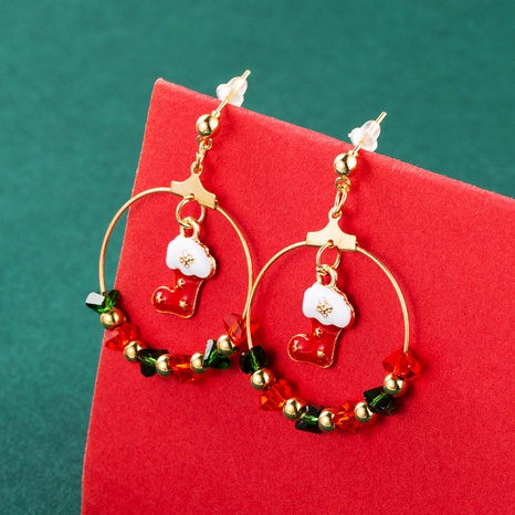 Christmas Tree Bell Socks Pendant Earrings Wholesale Nihaojewelry's discount tags
