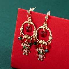 Christmas cane gift box pendant earrings wholesale nihaojewelry