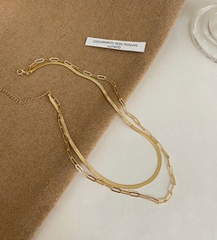 Simple Double Layer Snake Bone Chain Necklace Wholesale Nihaojewelry