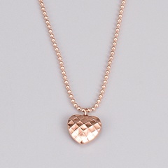 retro three-dimensional heart concave-convex pattern titanium steel necklace wholesale Nihaojewelry