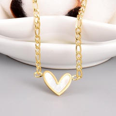 Simple Double Heart Geometric Titanium Steel Gold Plated Necklace Wholesale Nihaojewelry