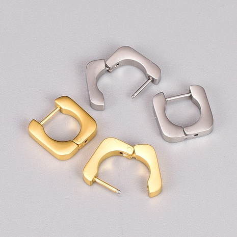 hollow square 18K gold titanium steel earrings wholesale nihaojewelry's discount tags