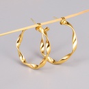 titanium steel smooth twisted earrings wholesale jewelry Nihaojewelrypicture9