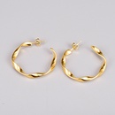 titanium steel smooth twisted earrings wholesale jewelry Nihaojewelrypicture10