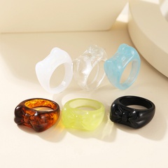 fashion creative butterfly jelly color resin joint ring wholesale nihaojewelry