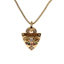 Simple Geometric Evil Eye Triangle Copper Zircon Bead Bracelet Necklace Set Wholesale Nihaojewelrypicture18