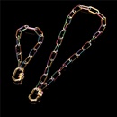 punk colorful adjustable screw buckle dripping oil copper necklace bracelet wholesale nihaojewelrypicture19