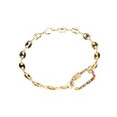 fashion vintage pig nose chain stitching micro zircon copper necklace bracelet set wholesale nihaojewelrypicture19