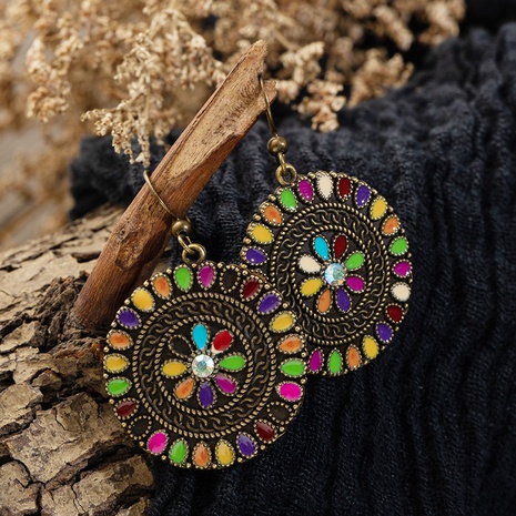 Boucles d'oreilles de couleur ronde de style ethnique bijoux en gros Nihaojewelry's discount tags