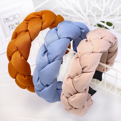 exaggerated thickened sponge solid color braid headband wholesale Nihaojewelry