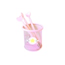 Japanese sweet cute girl heart pink pen holder stationery storage tubepicture10