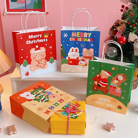 Nette Geschenktüte Cartoon tragbare Papiertüte Geburtstag Weihnachtsgeschenk Verpackungstüte's discount tags