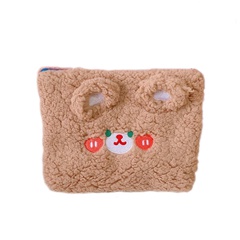 cute plush cosmetic bag large capacity cartoon embroidery rabbit cosmetic storage bag