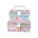 Portable transparent with cover dormitory cosmetic stationery storage boxpicture10