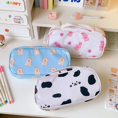 Large-capacity stationery storage bag cute and sweet student pen box tide