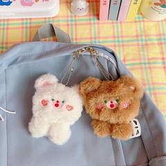 cute soft cute bear plush sweet student school uniform brooch bag pendant