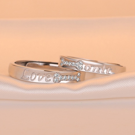 moda s925 plata circón abierto par anillo minimalista moda anillo de dedo's discount tags
