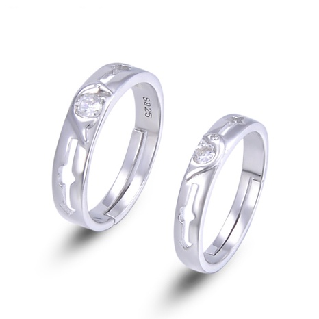 anillo de plata s925 simple boca viva se puede retraer a anillo geométrico ajustable's discount tags